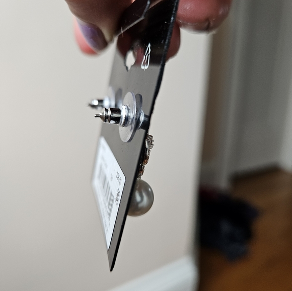 Anne KleinPearl Crystal Drop Earrings - Picture 10 of 10